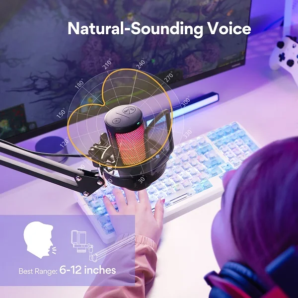 DGM20S Gamerwave Condenser USB Gaming RGB Microphone - Image 11