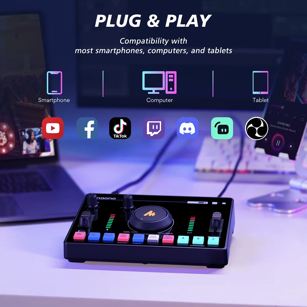 Maonocaster AMC2 NEO One-Stop Streaming Audio Mixer & Sound Card - Image 9
