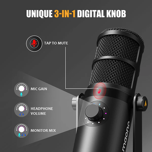 MAONO PD400X USB/XLR Dynamic Microphone with Boom Arm - Image 4